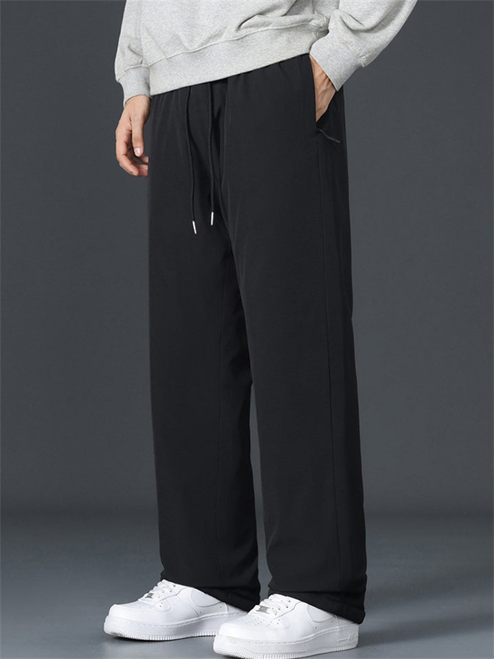 Men's Winter Warm Thermal Lined Loose Fit Casual Straight  Pants