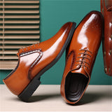 Men's Office Wear British Lace Up Glossy Dress Shoes