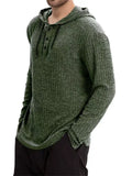 Men's Autumn Casual Solid Color Long-sleeved Pit Stripe Hoodie