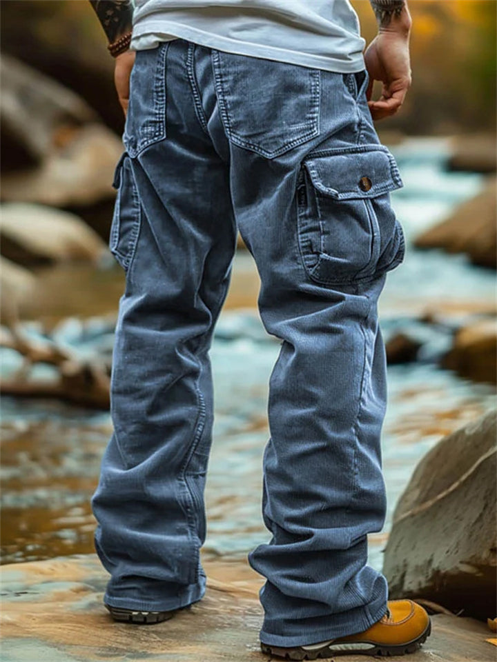 Men's Vintage Multi-Pocket Corduroy Cargo Pants