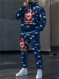 Men's Funny Christmas Style 3D Print Santa HO HO HO Tracksuit Hoodie Set