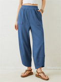 Women's Casual High Waist Wide Leg Loose Fit Pockets Corduroy Pants
