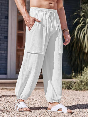 Men's Summer Cozy Pure Cotton Oversized Ankle Banded Pants