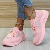 Lady Summer Trendy Solid Color Rhinestone Walking Sneakers