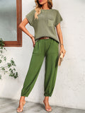 Women's Vacation Short Sleeve Loose Shirt + Summer Pants