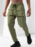 Men's 3D Pocket Elastic Waist Ankle Tied Pants for Summer