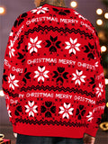 Men's Autumn Merry Christmas Jacquard Dropped Shoulder Sweaters