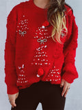 Christmas Pattern Women‘s Sweater Long Sleeve Knit Pullover