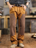 Men's Cotton Blend Loose Fit Cargo Trousers with Unique Patchwork Design