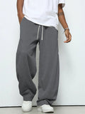 Men's Casual Cozy Autumn Solid Color Wide Leg Sweatpants
