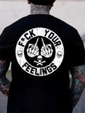 Men's Stylish Letters Skeleton Graphic Streetwear T-Shirts