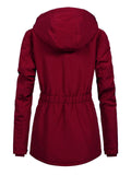 Women's Hooded Fleece Lined Warm Drawstring Winter Coats