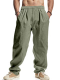Men's Casual Solid Color Drawstring Beach Pants