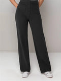‌Women's Casual High Waist Wide Leg Front Buttons Pants‌