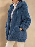 Women's Autumn Fleece Zip Up Oversized Hooded Coat