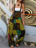 Women's Summer Street Hip-hop Style Sleeveless Print Jumpsuit