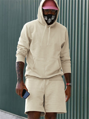 Fleece Casual Solid 2-piece Sports Suit for Men