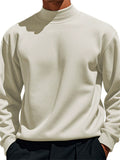 Men's Autumn Solid Color Semi High Neck Long-sleeve Undershirts