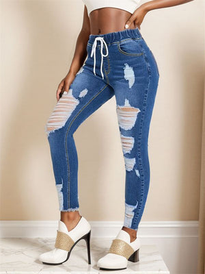 Women's Stretchy Comfortable Ripped Denim Pants