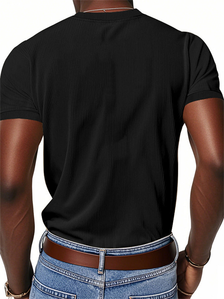 Comfy Men's Casual V-neck Corduroy Short Sleeve Shirt