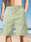 Men's Casual Drawstring Pocket Cargo Shorts