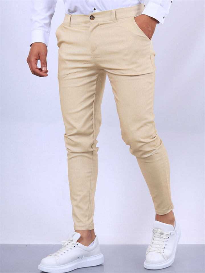Men's Casual Pure Color Slim Fit Formal Pants