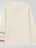 Men's Autumn Contrast Color Striped Round Neck Long Sleeve Sweaters