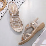 Women's Floral Rhinestone Flat Gorgeous Summer Sandals