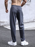 Men's Straight Leg Mid-Rise Drawstring Leisure Pants