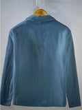 Men's Solid Color Suit Collar Pockets Single Breasted Long Sleeve Coat