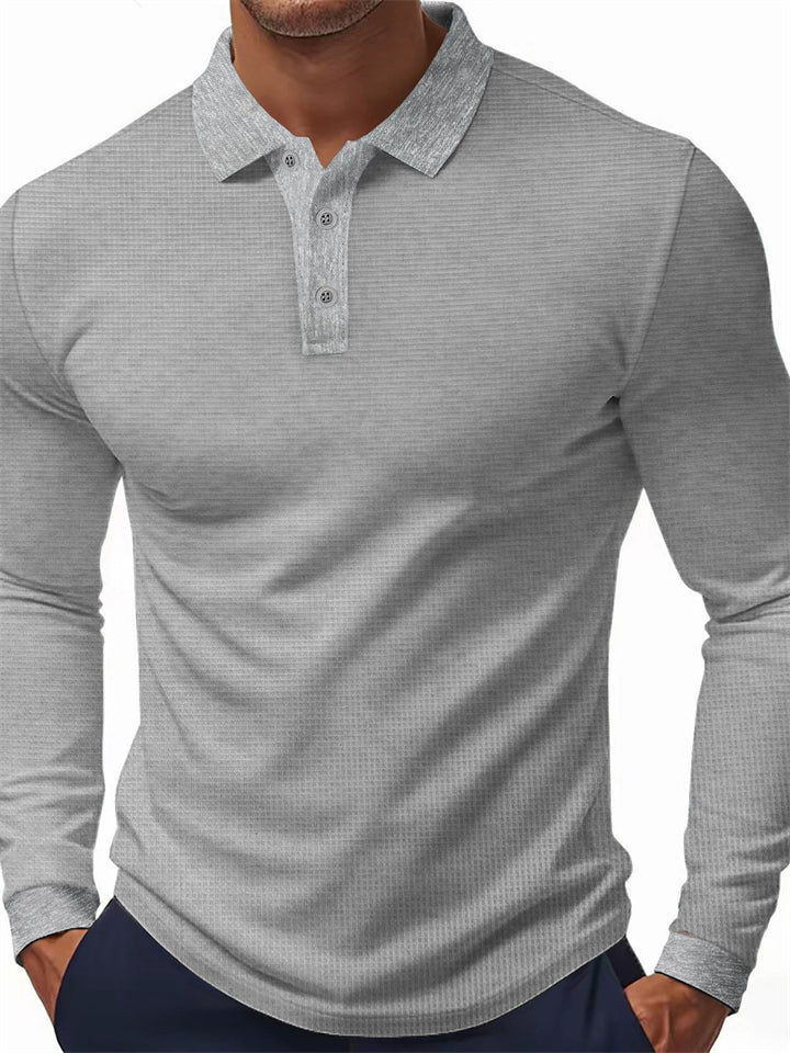 Men's Slim Fit Breathable Quick Dry Long Sleeve Polo Shirts
