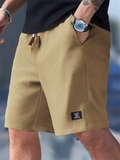 Men's Summer Waffle Knit Casual Breathable Drawstring Shorts