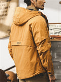 Men's Retro Long Sleeve Loose Hooded Outdoor Jacket