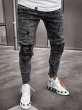 Men's Simple Vogue Snug Black Pencil Jeans