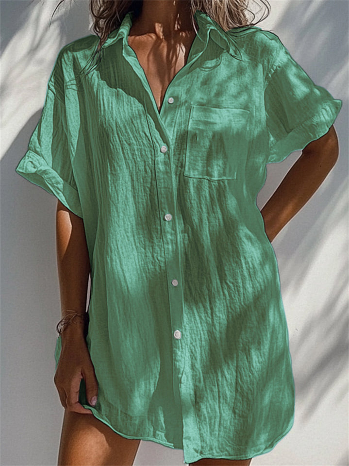 Summer Modern Trendy Women's Short Sleeve V Neck Blouses