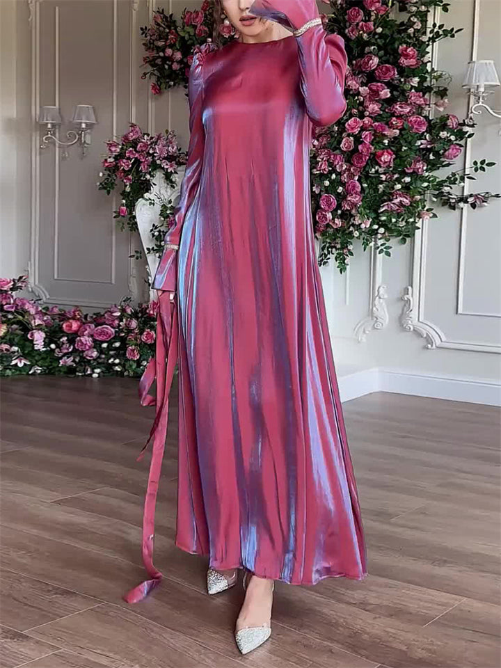 Women's Elegant Reflective Satin Evening Dresses