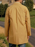 Men's Autumn Simple Solid Color Lapel Single Breasted Trench Coat