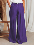 Women's Baggy Lace-up Wide Leg Casual Purple Pants