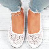 Breathable Mesh Lace Wedge Loafers for Women