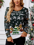 Women's Lazy Style Christmas Tree Snowflake Jacquard Round Neck Sweaters