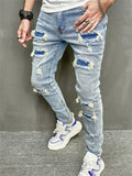 Men's Fashion Streetwear Skinny Ripped Jeans