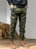 Men's Cotton Camouflage Cargo Jogger Pants Spring Casual Loose Fit