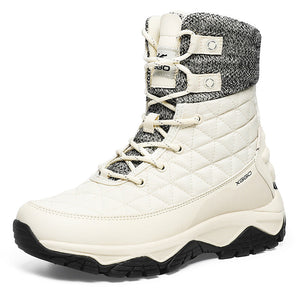 Women's Plush Lined Lace-Up Rubber Sole Waterproof Snow Boots