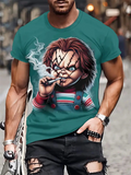 Men's Stylish Chucky Print Streetwear Round Neck Short Sleeve T-Shirts