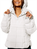 Women's Casual Solid Color Pockets Pullover Hooded Coats