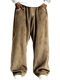 Men's Autumn Simple Retro Corduroy Loose Fit Straight Leg Trousers