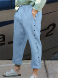 Modish Comfort Plain Lace-up Long Pants for Male
