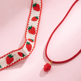 Romantic Sweet Strawberry Pendant Necklaces for Women