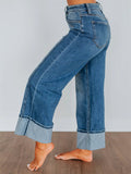 Leisure Plain Straight Leg Jeans for Women