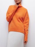 Women's Vogue Pure Color High Neck Cozy Pullover Sweater